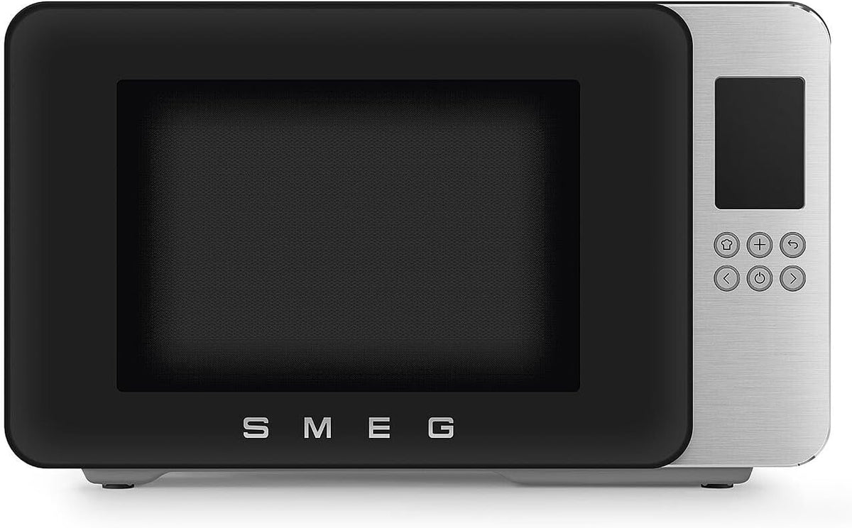 Smeg Mikrowelle, Schwarz/Silber, Forno a Microonde con grill MOC01BLMEU
