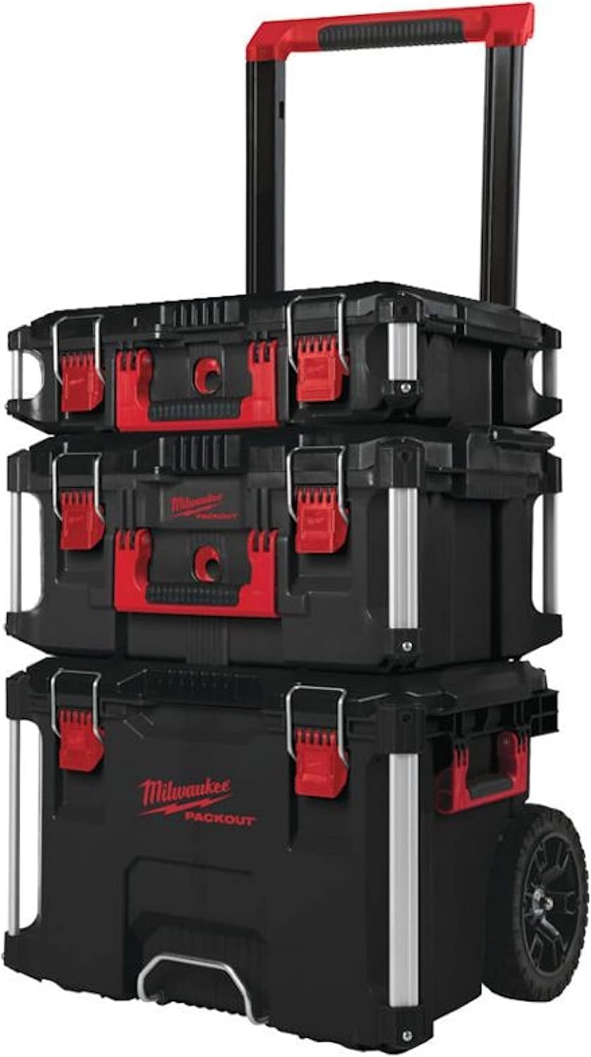 Milwaukee Werkzeugkästen, Schwarz/Rot, Packout Promo-Set 4932464244 Trolley groß mit Koffer-Set 3