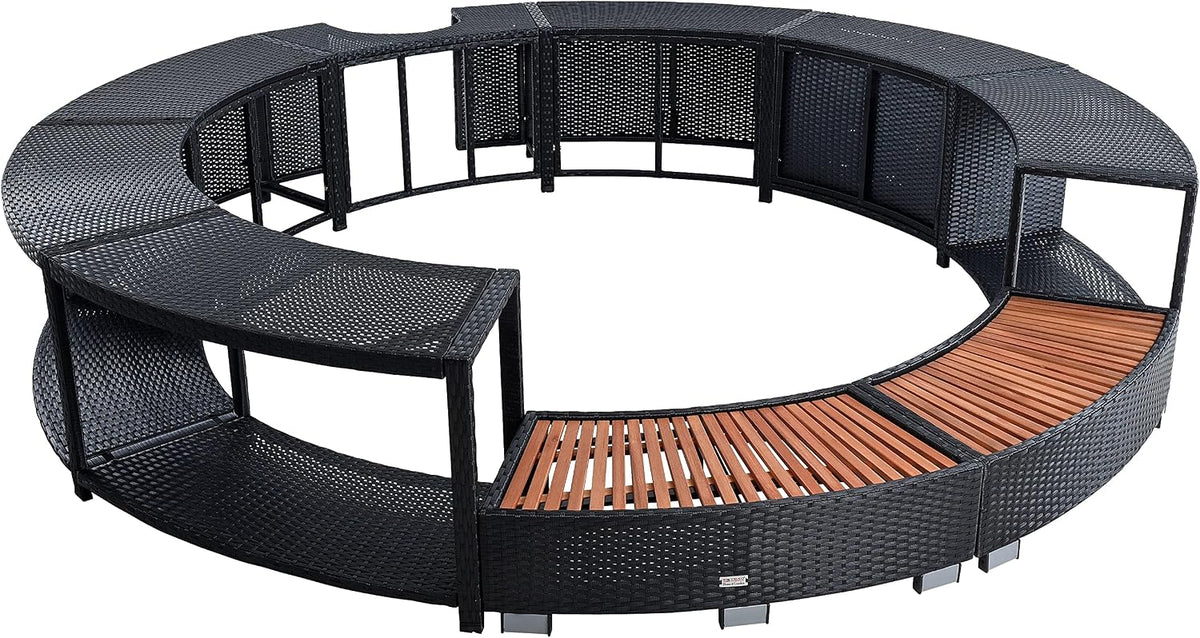 ESTEXO Monitor, 200 cm, Schwarz, Poolumrandung Poolverkleidung Whirlpool Umrandung