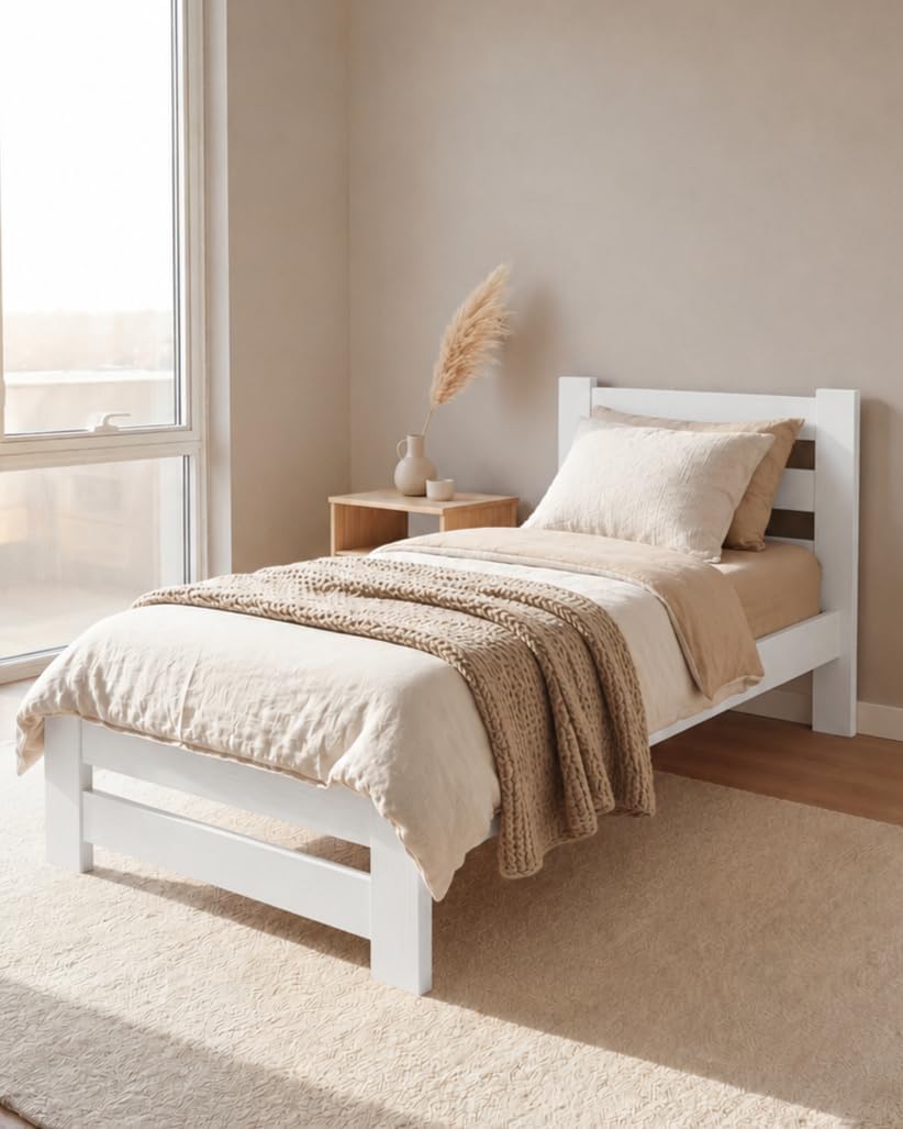 EcoBeds Produkcja Łóżek z drewna Bett, 80x200 cm, 150 kg, Natur, EKO Holz Kiefer Massivholz bis