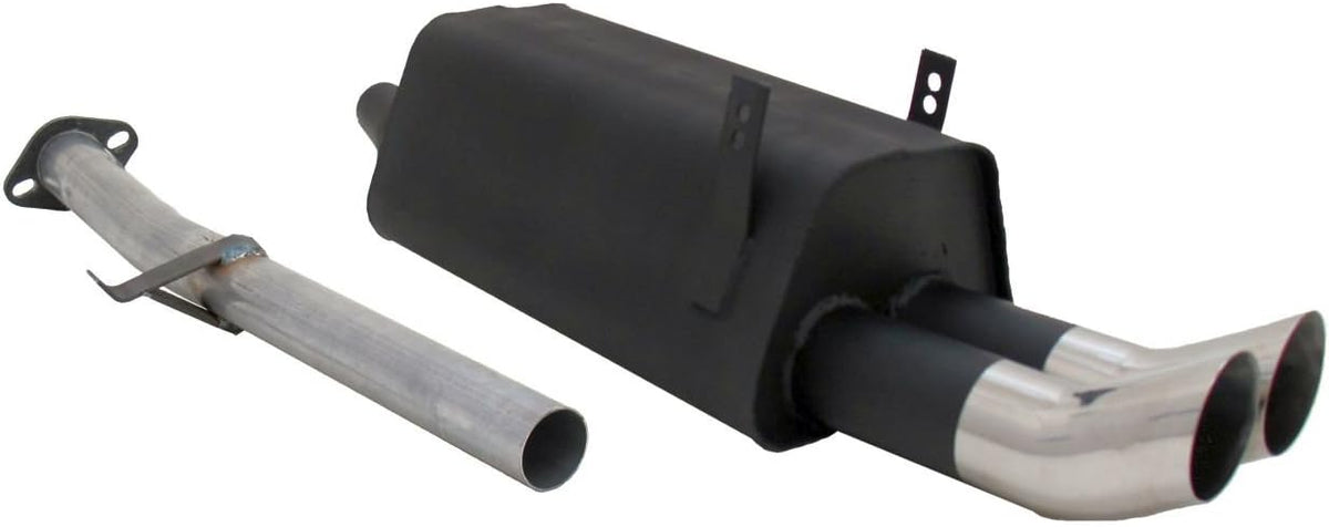Novus Sportauspuff Gruppe N Endschalldämpfer, 76 mm, Schwarz/Silber, N A2202ED76 mit Endrohr 2 x DTM
