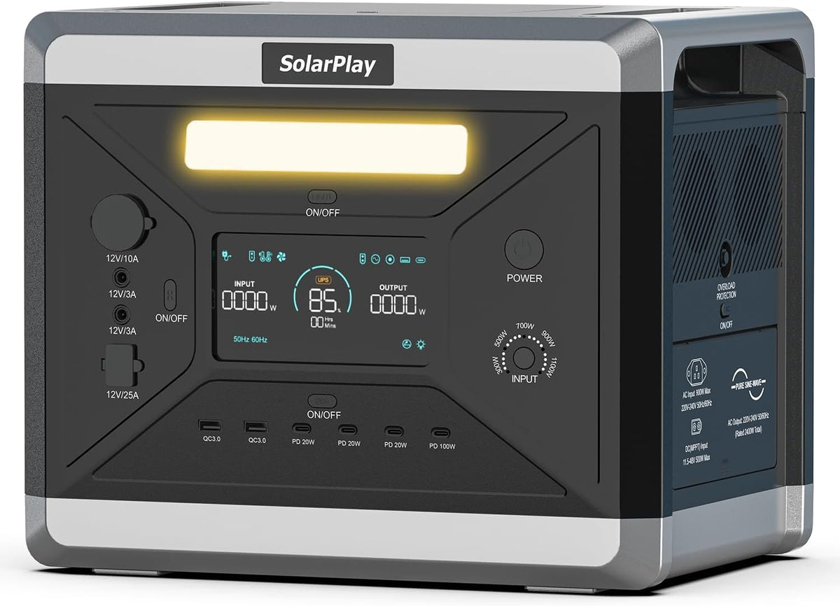 solarplay Powerstation, 2160 Wh, 2400 W, 230 V, Mehrfarbig, Solargenerator, Solargenerator / LiFePO4 Akku(4800 Peak)