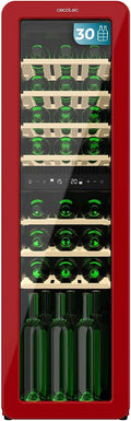 Cecotec Weinkühlschrank, Rot, 30 Flaschen Retro Bolero Grandsommelier Origin Duo 30 Hit, 12-20ºC), LED-Steuerung