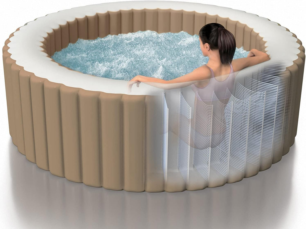 Intex Bett, 272 Kilogramm, 244 cm, Kunststoff, Beige, Whirlpool, Ø 196 x 71 cm