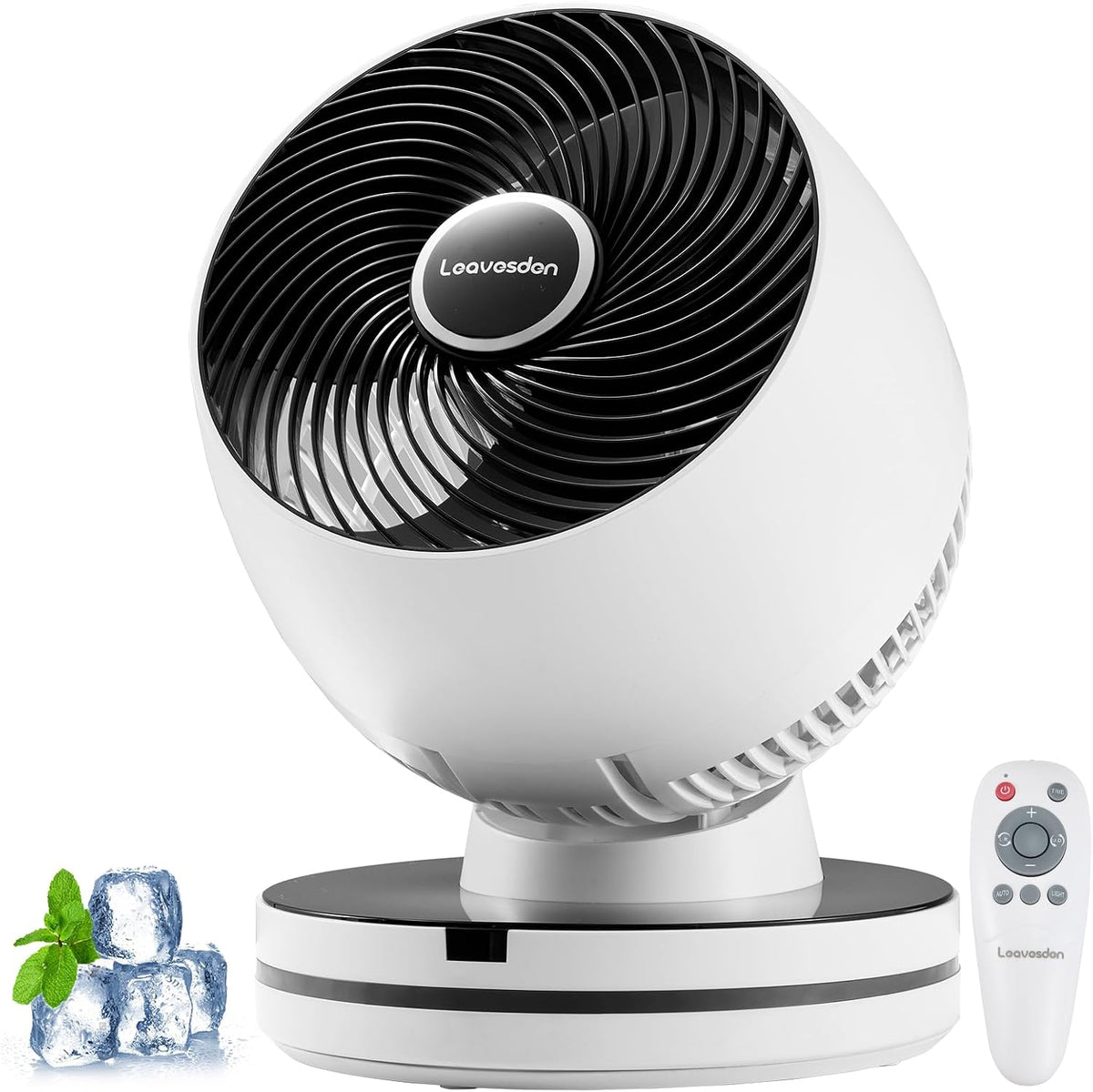 ILVSD Ventilator, 0 dB, Weiß/Schwarz, leiser Tisch für das Schlafzimmer, 75-Zoll-Luftzirkulations, 12 Geschwindigkeitsstufen