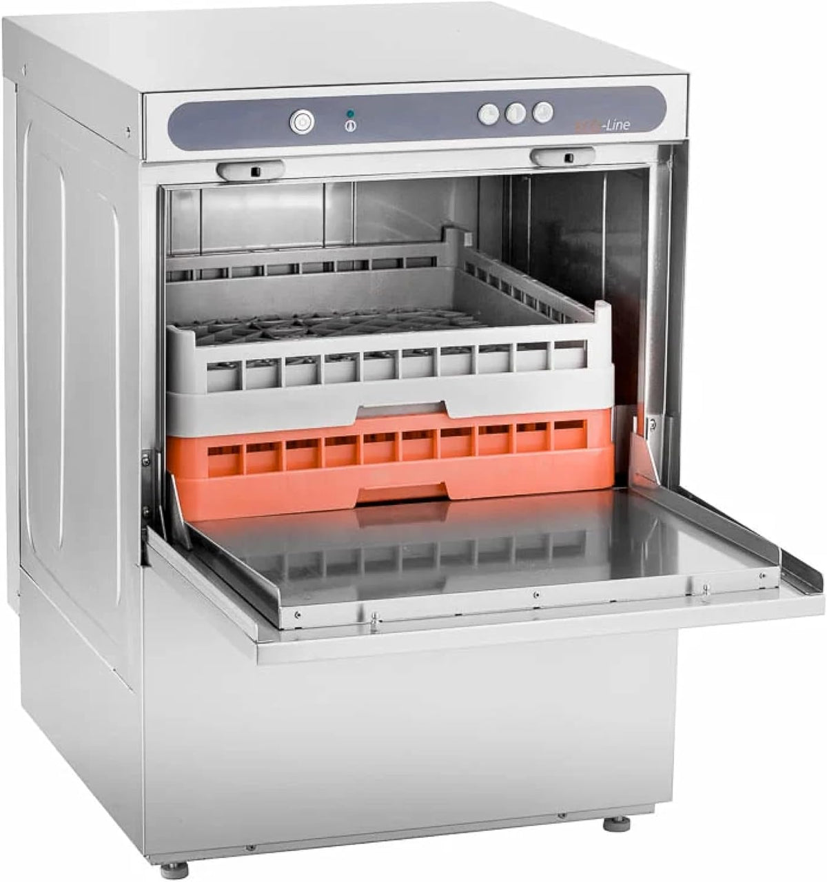 GastroHero Gläserreinigungsmaschine, 50 cm, Silber/Orange, ECOLINE-GLSM50S Gläserspülmaschine I Spülmaschine