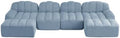 Sofa chellago, Blau, U-Form Modulares 4-Sitzer mit 2 Ottomans, Boneless Couch für großes Wohnzimmer, Tiefe Sitzfläche aus 32D Schaumstoff