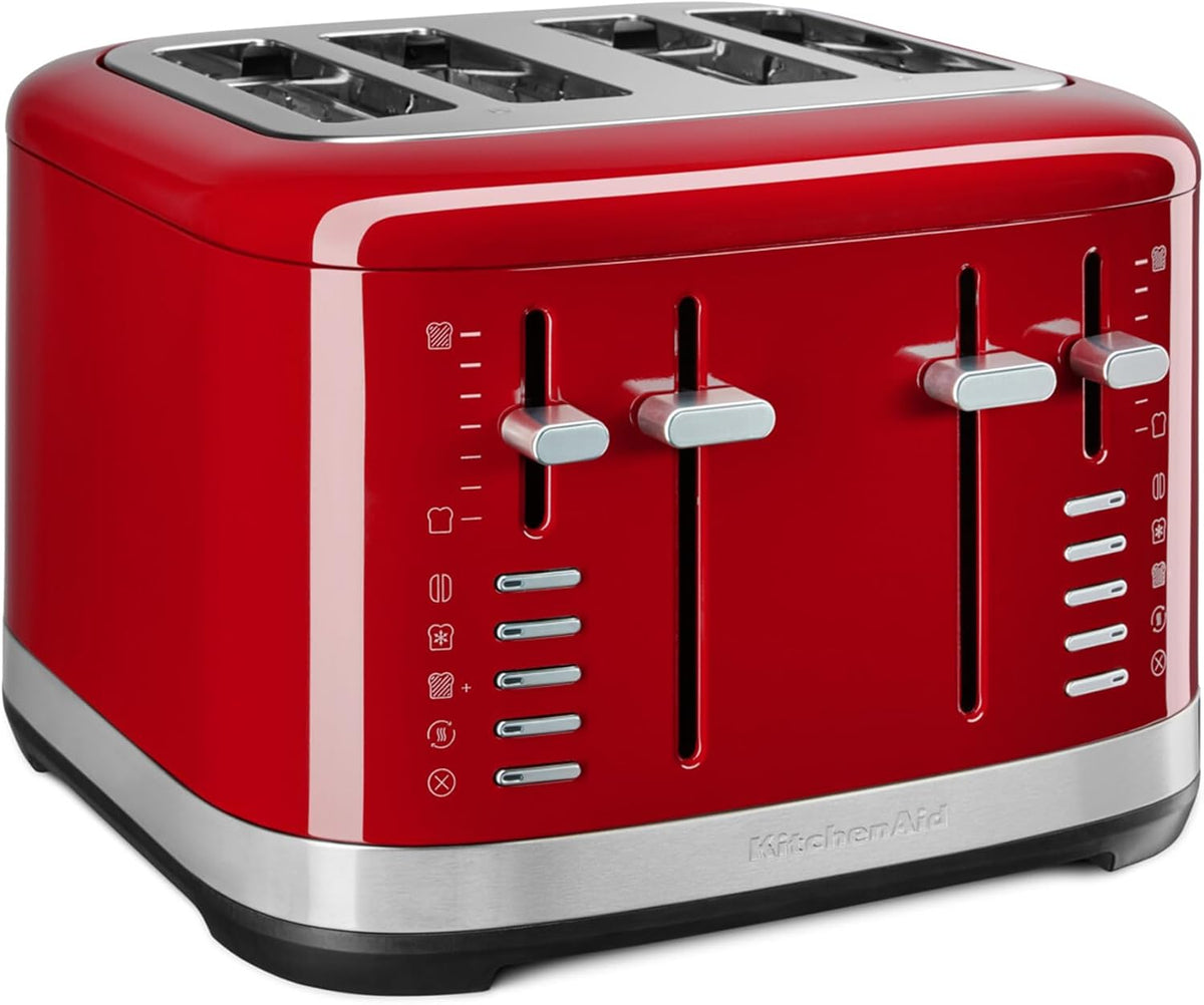 KitchenAid Toaster, 3,2 cm, 1960 W, Rot, 5KMT4109EER für 4 Scheiben, Manuelle Bedienung, 7 Bräunungsstufen, Extrabreite Schlitze