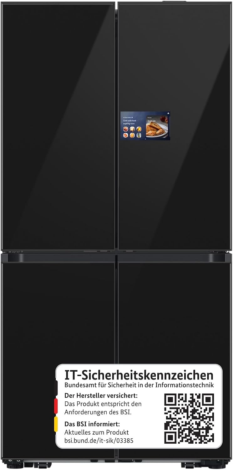 Samsung Kühlschrank, 185 cm, 654 l, 255 l, Weiß, RM90F67CECEF Bespoke French Door, Gefriervolumen, AI Home, AI Vision mit integrierter Kamera