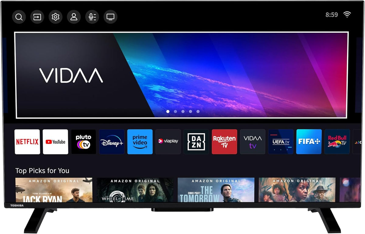 Toshiba Fernseher, 43 Zoll, Schwarz, Smart TV, 43UV2363DG VIDAA Smart TV mit 4K UHD Auflösung