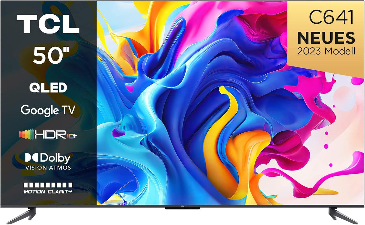 TCL Fernseher, 50 Zoll, 125 cm, Schwarz, Smart TV, C641 QLED 4K UHD, 120 Hz Gaming, HDR10+, Dolby Vision, Dolby Atmos