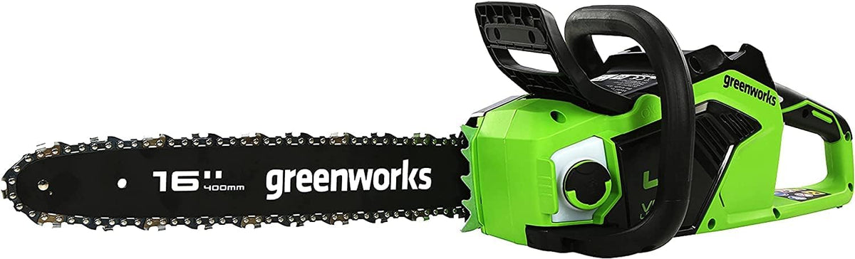 Greenworks Kettensäge, 3,81 kg, 40 cm, 20 m, 40 V, Grün/Schwarz, GD40CS18 Akku mit bürstenlosem Motor, Blattlänge