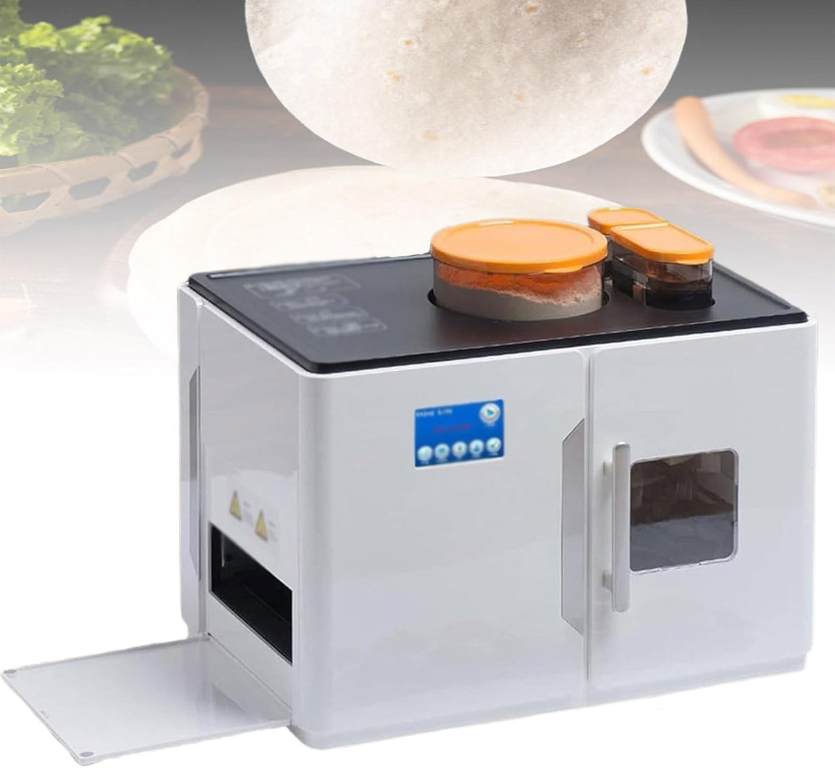 ZhlCrioxenic Quesadilla-Maker, 15–20 Stück, Grau, Vollautomatischer Roti-Chapati-Maker Chapati-Tortilla