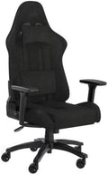 Corsair Gaming-Stühle, Schwarz, TC100 Entspannter Gaming-Stuhl, Stoff, Racing-inspiriertes Design, Lendenkissen