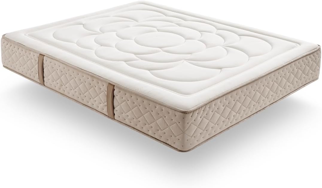 Simpur Low Cost Sofa, 200x200 cm, 30 cm, Weiß/Beige, Living Relax: Memory Foam Matratze Dream Repair, Höhe +/
