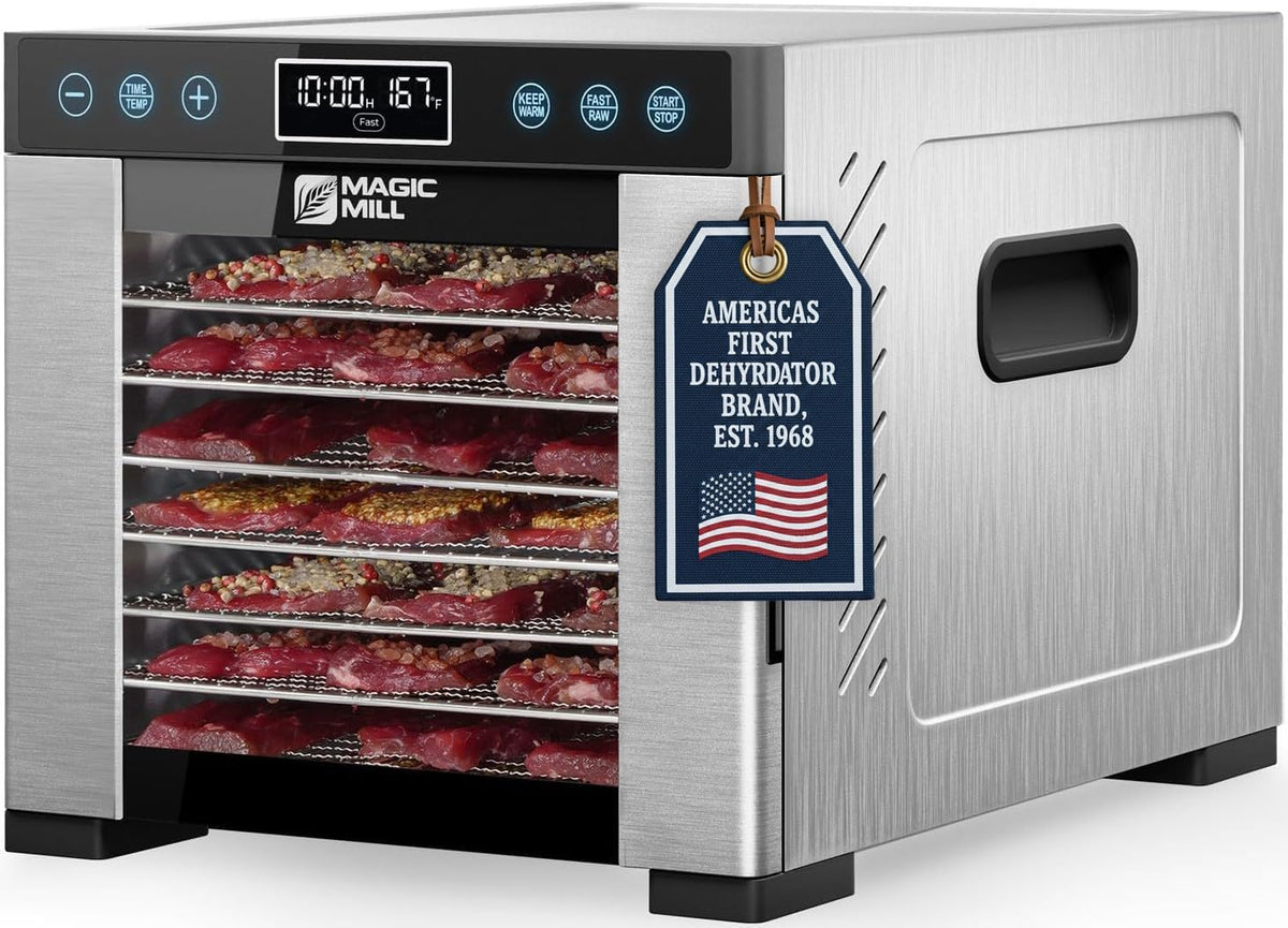 magic mill Dörrautomaten, Silber, Dörrgerät MFD-7700, 7-tray Food Dehydrator, Kunststoff, Rechteckig