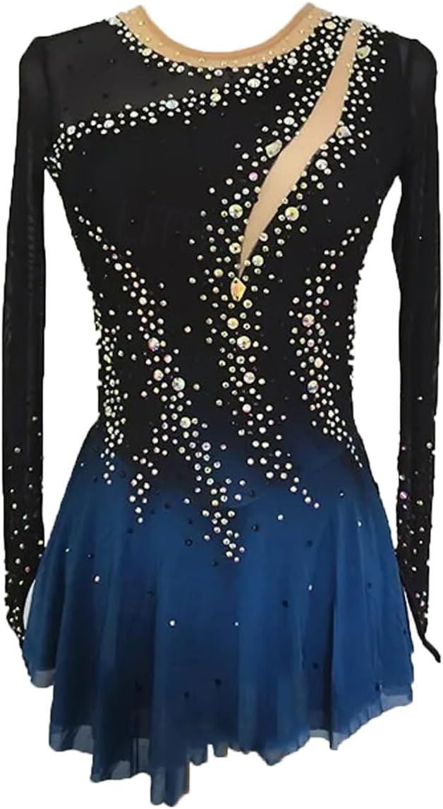 JRUIA Schlittschuhe, (1 Zoll = 2,54 cm), Mehrfarbig, Eiskunstlaufkleid Für Damen Professionelle