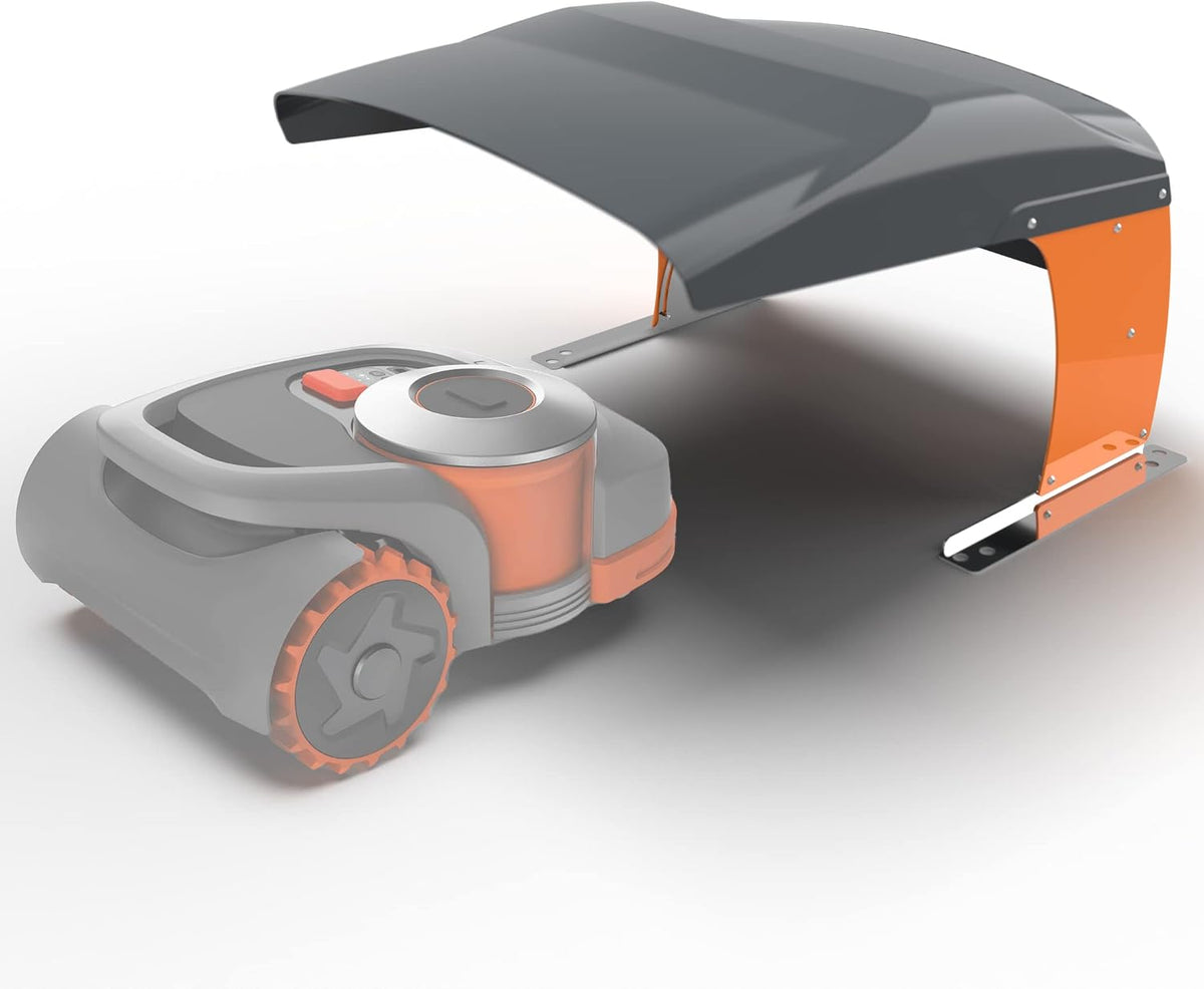 Idea Mower Mähroboter, 76x63x48 cm, Schwarz/Orange, Garage Kompatibel mit Segway NaviMow, Rasenroboter Garage Hergestellt aus ABS mit UV-Schutz