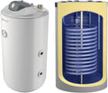 G2 Energy Systems Warmwasserspeicher, 80 Liter, 2000 W, 1 W, Weiß/Blau, Kombispeicher kombinierter mit ärmetauscher und Heizlement