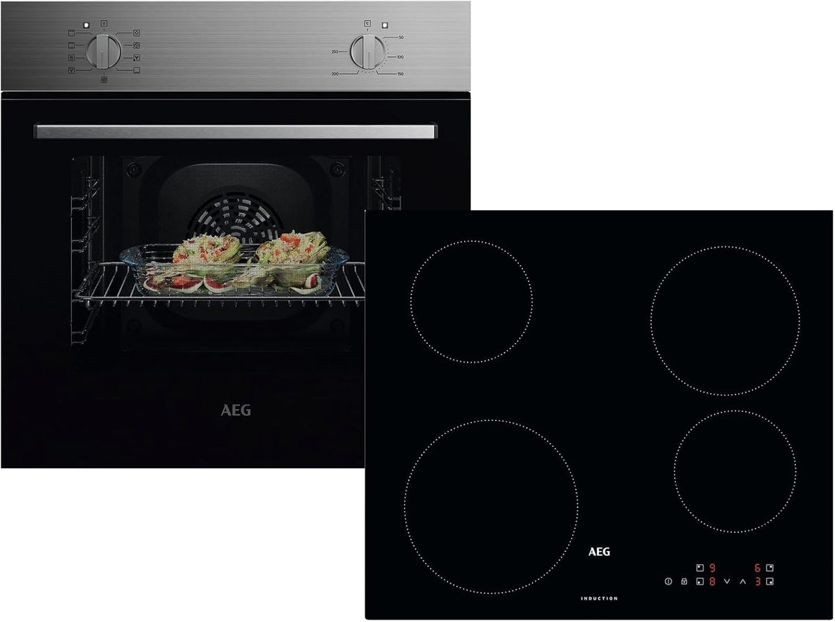 Aeg Backofen-Set »BES33101ZM« mit Teleskopauszug nachrüstbar Backofen, Schwarz/Silber