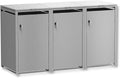 Metzler Mülltonnenbox, 240 L, Grau, 3er in aluminium, Mülltonnenverkleidung für 3 Tonnen abschließbar und mit, Müllbox rostfrei