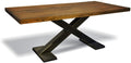 Casa Padrino Esstisch, 200 cm, 100 cm, Eiche Massivholz/Metallgestell, Braun/Schwarz