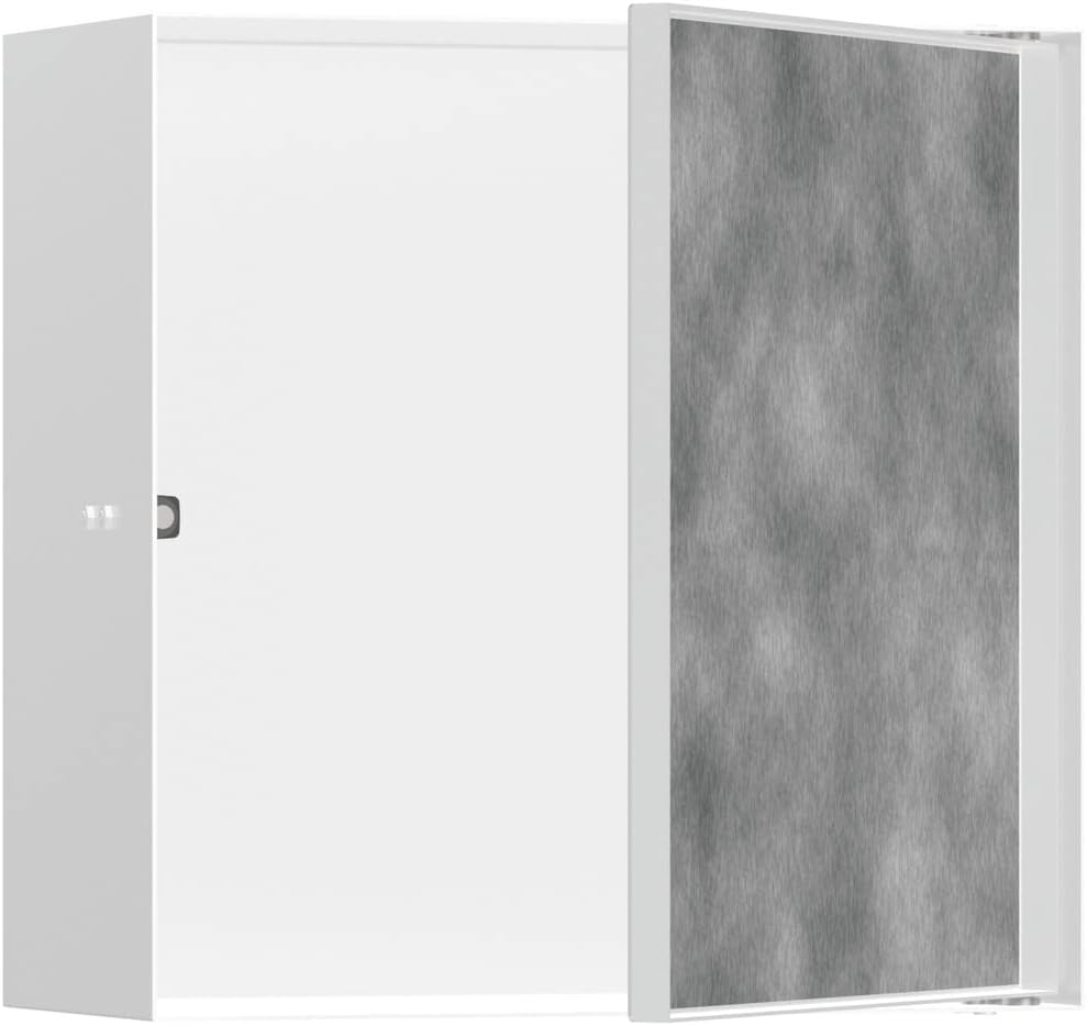 hansgrohe Duscharmaturen, 140 mm, Weiß/Grau, XtraStoris Rock Wandnische mit befliesb.Tür 300 x 300 x MW, 56091700