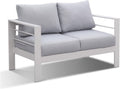 LANOX Sofa, Grau, 2-Sitzer Garten aus Aluminium, weiß