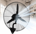 TsoLay Wandventilatoren, Schwarz, Industrieller Wandventilator, Oszillierender Hochgeschwindigkeitsventilator, Robustes Metall
