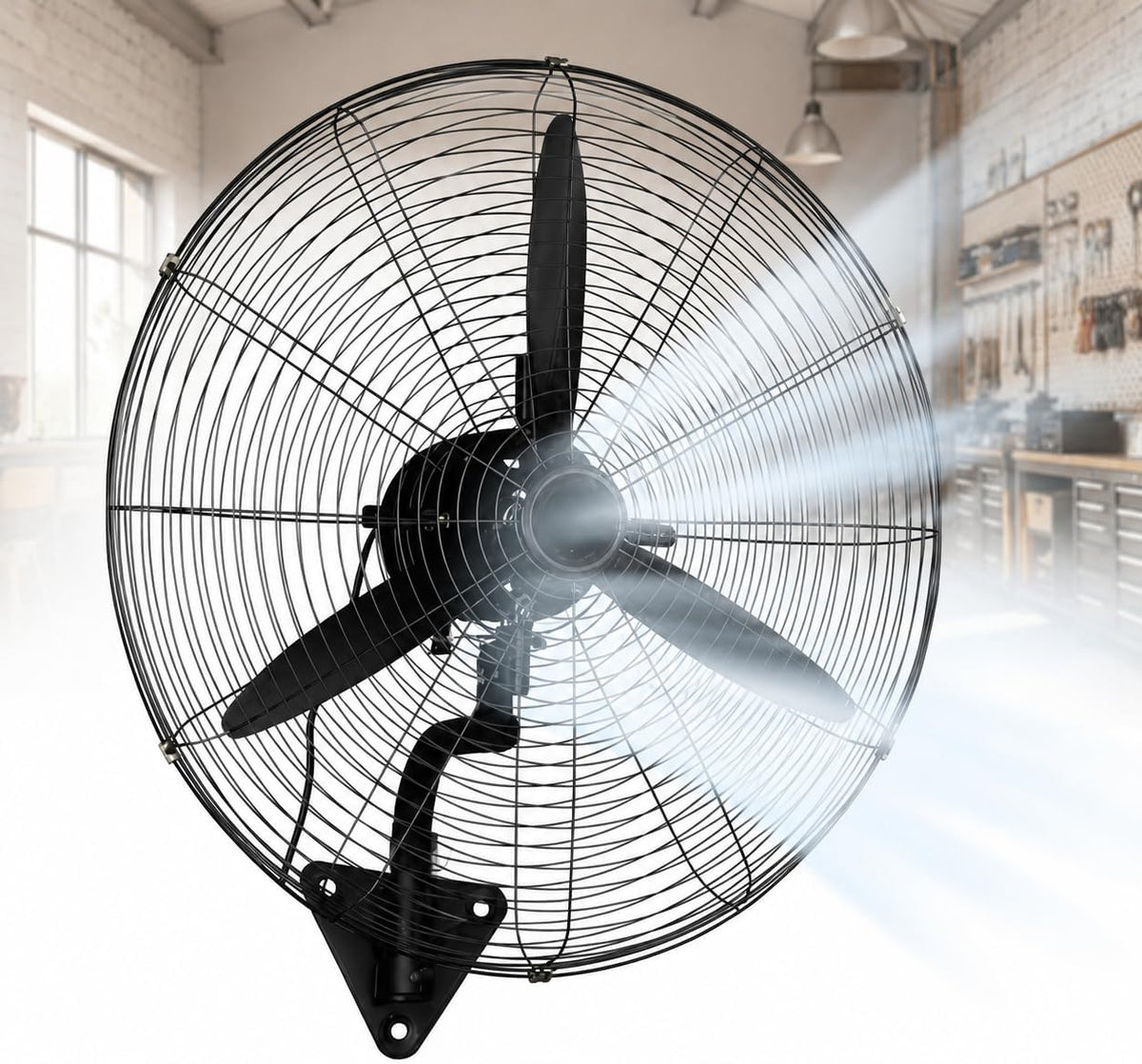 TsoLay Wandventilatoren, Schwarz, Industrieller Wandventilator, Oszillierender Hochgeschwindigkeitsventilator, Robustes Metall