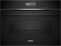 Siemens Backofen, 60 x 45 cm, Schwarz/Silber, iQ700 Smarter Einbau-Kompaktdampf CS736G1B1