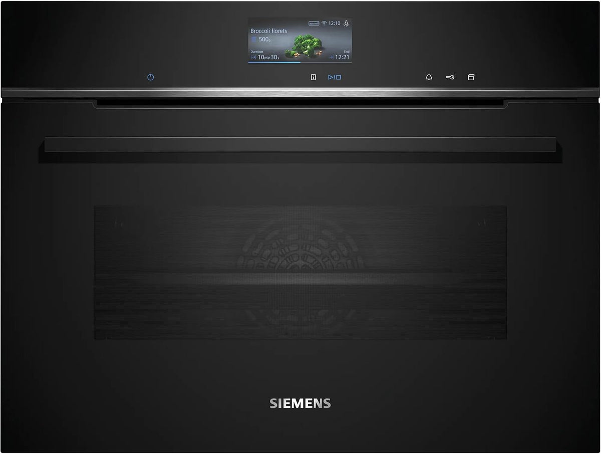 Siemens Backofen, 60 x 45 cm, Schwarz/Silber, iQ700 Smarter Einbau-Kompaktdampf CS736G1B1