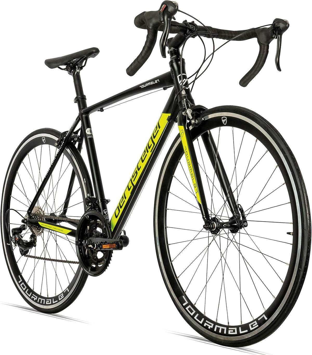 Bergsteiger Rennräder, 28 Zoll, Schwarz, Tourmalet Gravelbike Rennrad Alurahmen 14 Gang