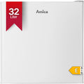 Amica Gefrierschrank, 50x48x44,5 cm, 3010 W, 32 L, Weiß, Mini freistehend 4‑Sterne‑Gefrierfach mit Eiswürfelbehälter