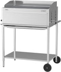 Schickling Holzkohlegrill, Grau, 'Walter XL - Basic' BBQ Edelstahlgrill Grillwagen, Rechteckig, 100% Edelstahl