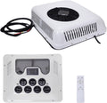 Caulitar Air Conditioners, 24 V, Weiß/Schwarz, 8000 BTU Truck Rooftop Cool&Heat RV Air Conditioner AC Kit, Buses