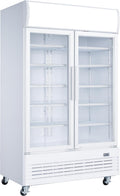 METRO Getränkekühlschrank, 120 x 72.5 x 206.6 cm, 930 L, Weiß, Professional Doppel GSC2100, Stahl/Glas, mit Schloss