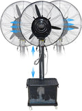 QUSYZD Ventilator, Weiß, Tragbarer Sprüh mit 3 Leistungsstufen, 90°-Oszillation, Verstellbarer Höhe und großem Wassertank für die Kühlung im