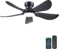 Kviflon Deckenventilator, 117 cm, Schwarz, Moderner mit Licht, Fernbedienung/APP-Steuerung, 5 Umkehrbare Klingen