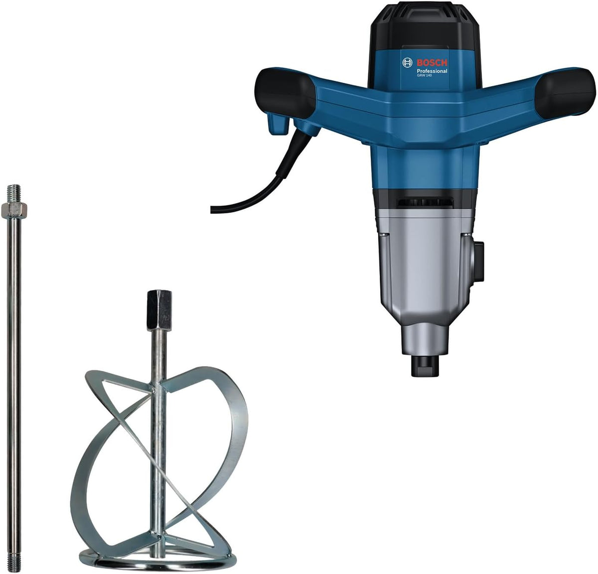 Bosch Professional Rührwerke, 140 mm, Blau/Schwarz/Silber, Rührwerk GRW 140 (1400-W-Motor, 2 Gänge, inkl. Rührkorb