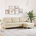 Sofa Ccslina, 210 cm, Stoff (100% Polyester), Metall, Sperrholz, Textilene, Creme