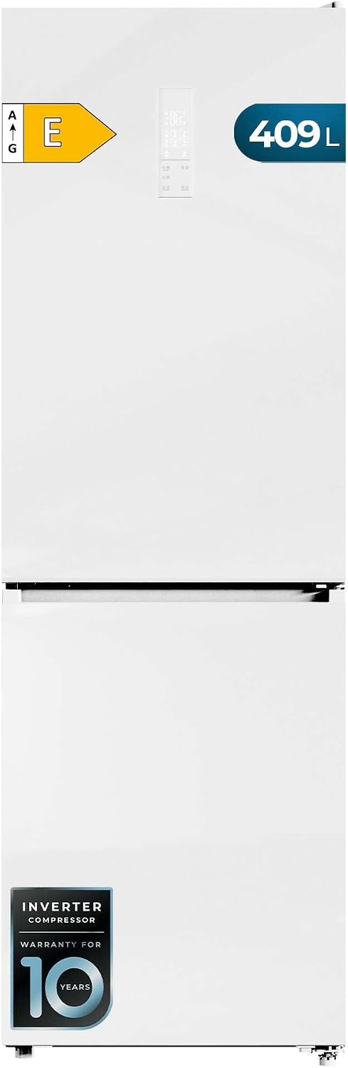 Cecotec Kühl-Gefrierkombination, 184,6 cm, 59,5 cm, 409 L, Weiß, Total NoFrost, Höhe, Breite, Cool Matrix, Multi AirFlow