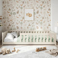 Kids Collective Bett, 90x200 cm, FSC-Zertifiziertes Kiefernholz, Schwarz, Kinder Boden mit Rausfallschutz & Lattenrost Montessori Bed