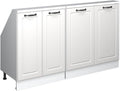Vicco Aufbewahrungsschränke, Grau, Dachschrägenschrank-Set Rion, Weiß Landhaus/Weiß