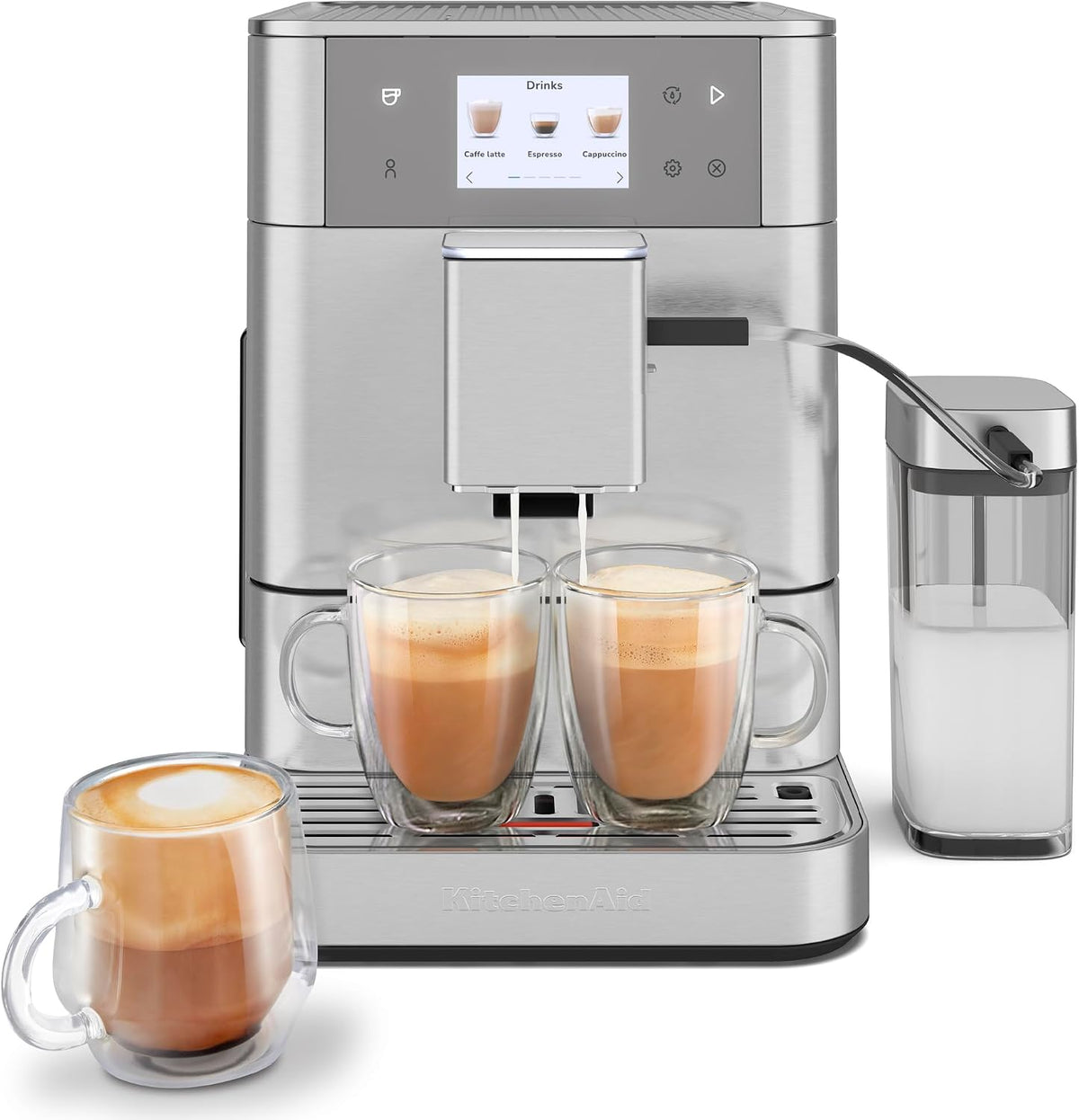KitchenAid Kaffeemaschine, Silber, KF7 KES8557 Vollautomatische, Espressomaschine, 2 Tassen, Edelstahl