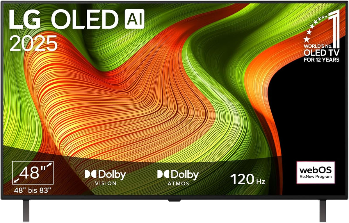 LG Fernseher, 48 Zoll, 121 cm, Schwarz, OLED48B59LA TV 4K OLED AI TV (α8 Gen2 4K AI Prozessor, webOS 25, 120Hz) [Modelljahr 2025]