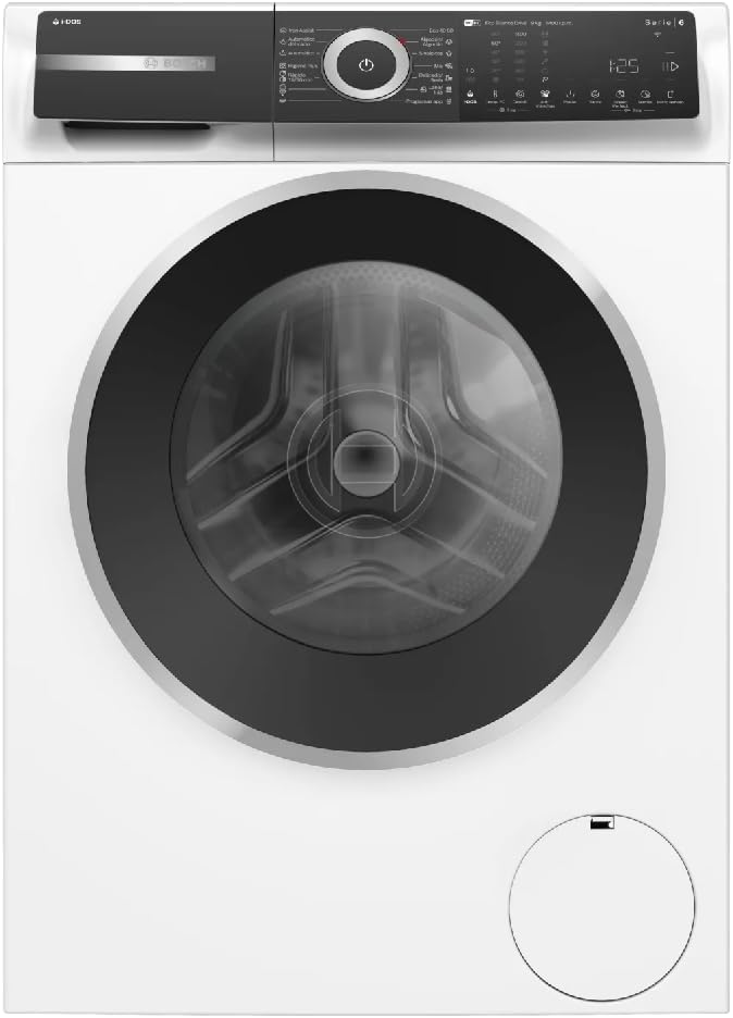 Bosch Waschmaschine, 9 kg, Weiß, Frontlader-, Serie 6, i-DOS, IronAssist, Home Connect, Pause + Ladung, WGH244A0ES