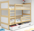 Interbeds Bett, 200x90 cm, Braun, Etagen Hoch mit Schublade Stock Holz Kiefernholz Kinder, 200x90)