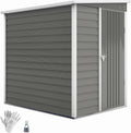 Outsunny Gerätehaus, 142x184x181 cm, Hellgrau, Metall Pultdach wetterfest