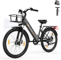 Runetic E-Bike, 13 Ah, 36 V, Schwarz/Grau, 26' für Erwachsene, 7 Gang Elektrofahrrad mit Austauschbarem Akku, 25 km/h und 80